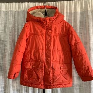 Orange lands end winter coat
